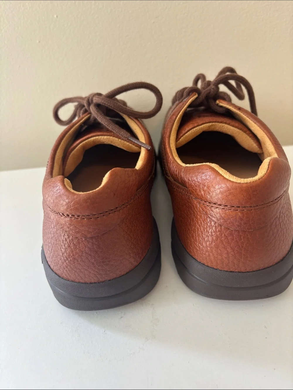 Dr. Comfort Men's Classic Brown Pebbled Leather Derbies